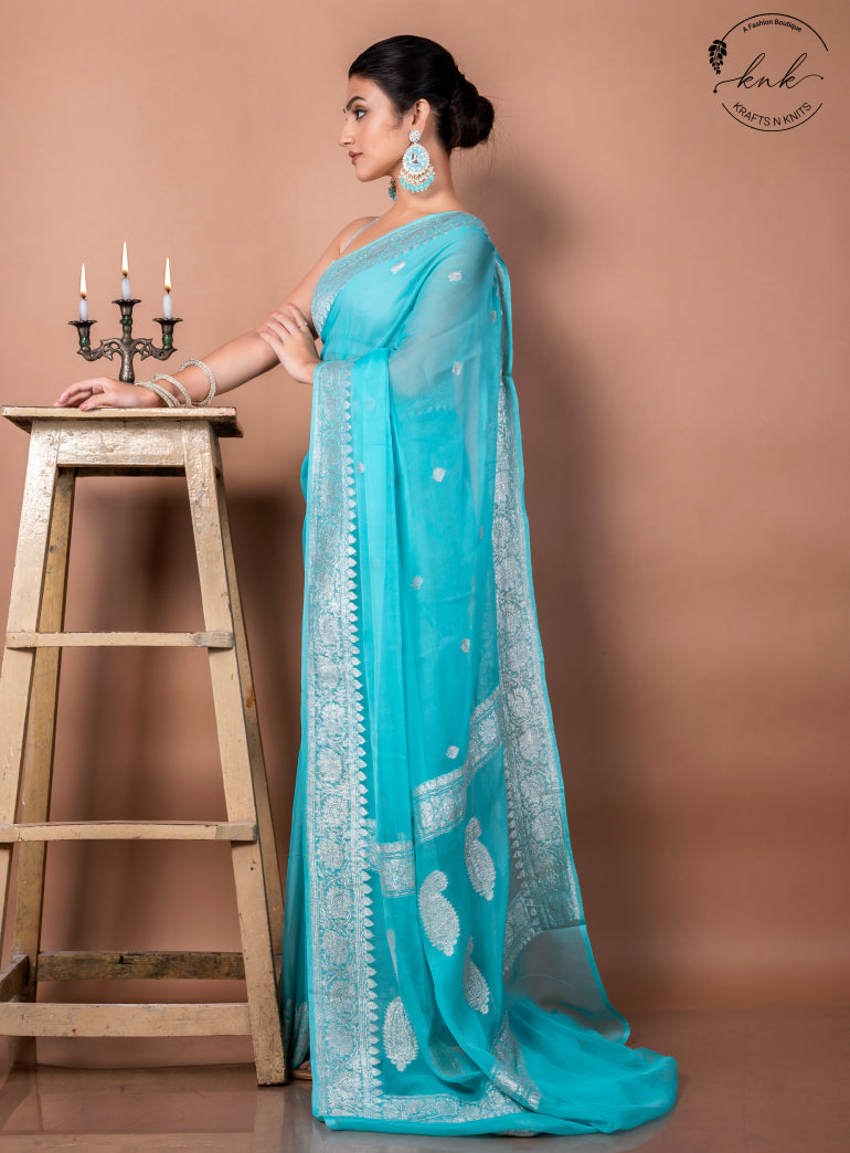 Neelanjana Pure Chiffon Banarasi (Saree)