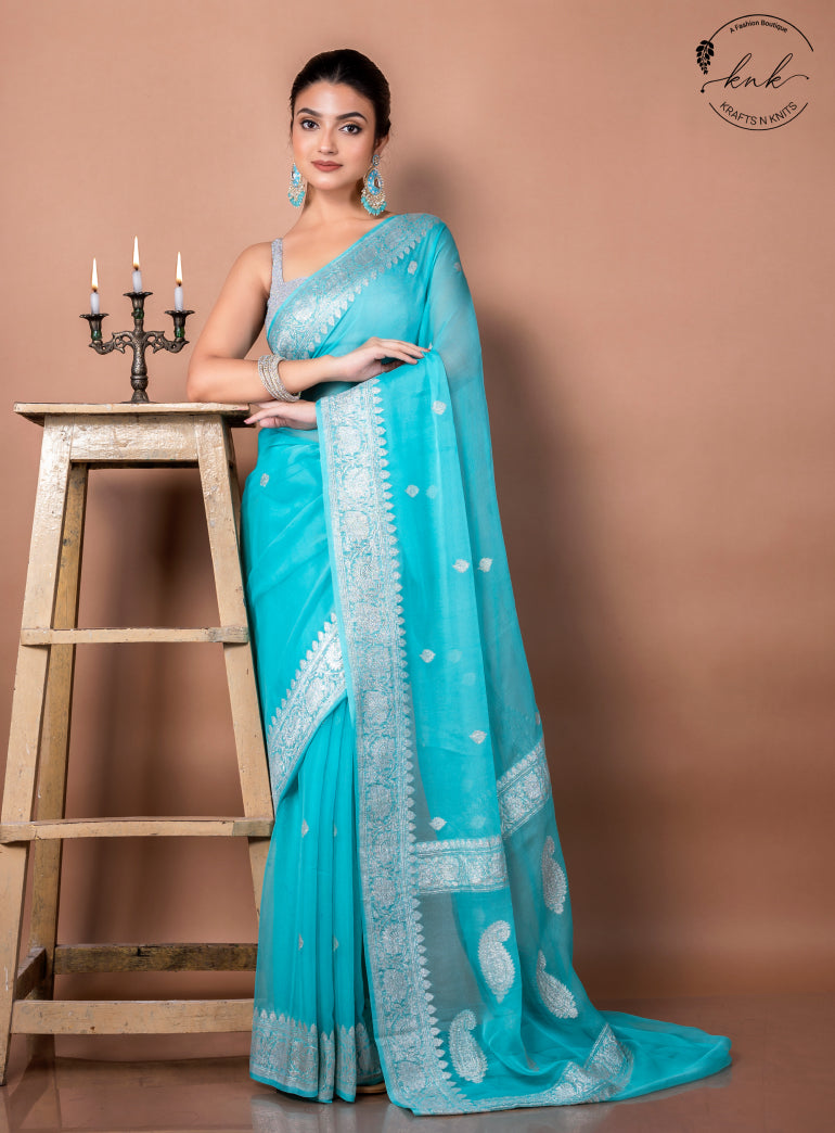 Neelanjana Pure Chiffon Banarasi (Saree)