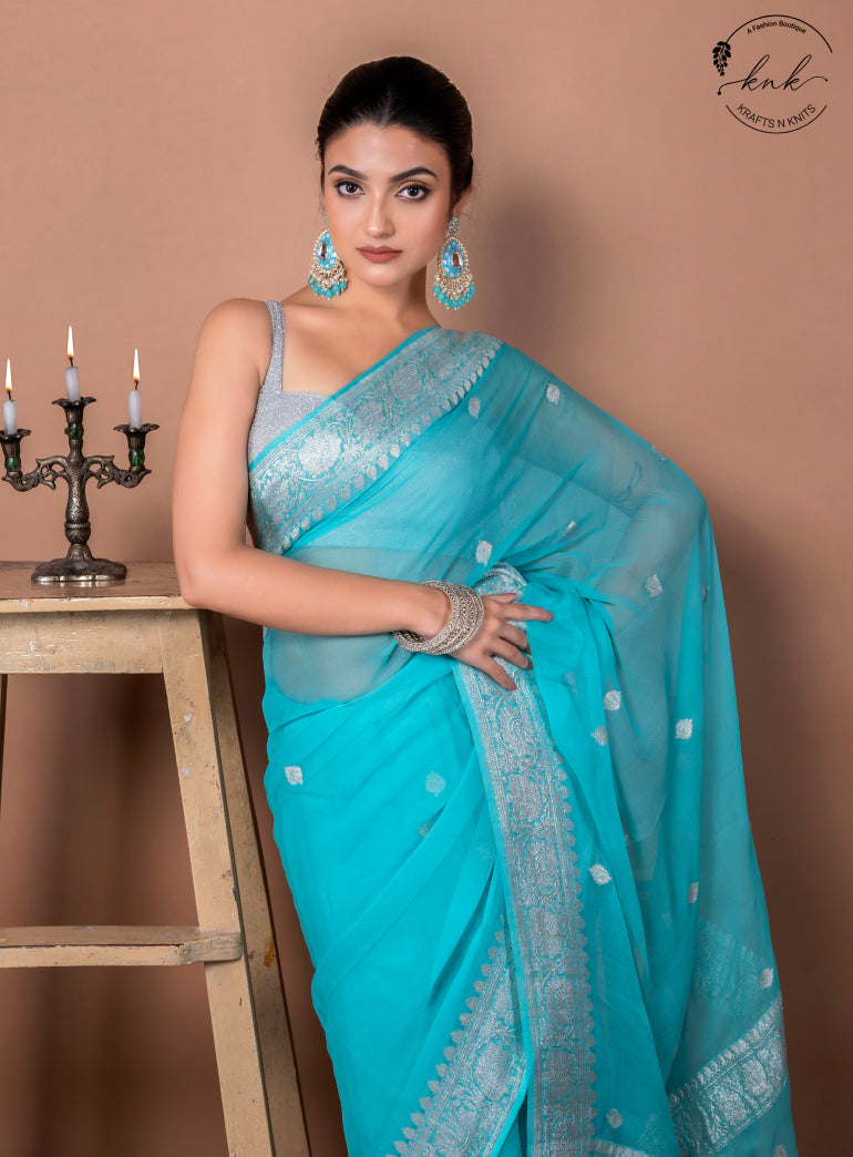 Neelanjana Pure Chiffon Banarasi (Saree)