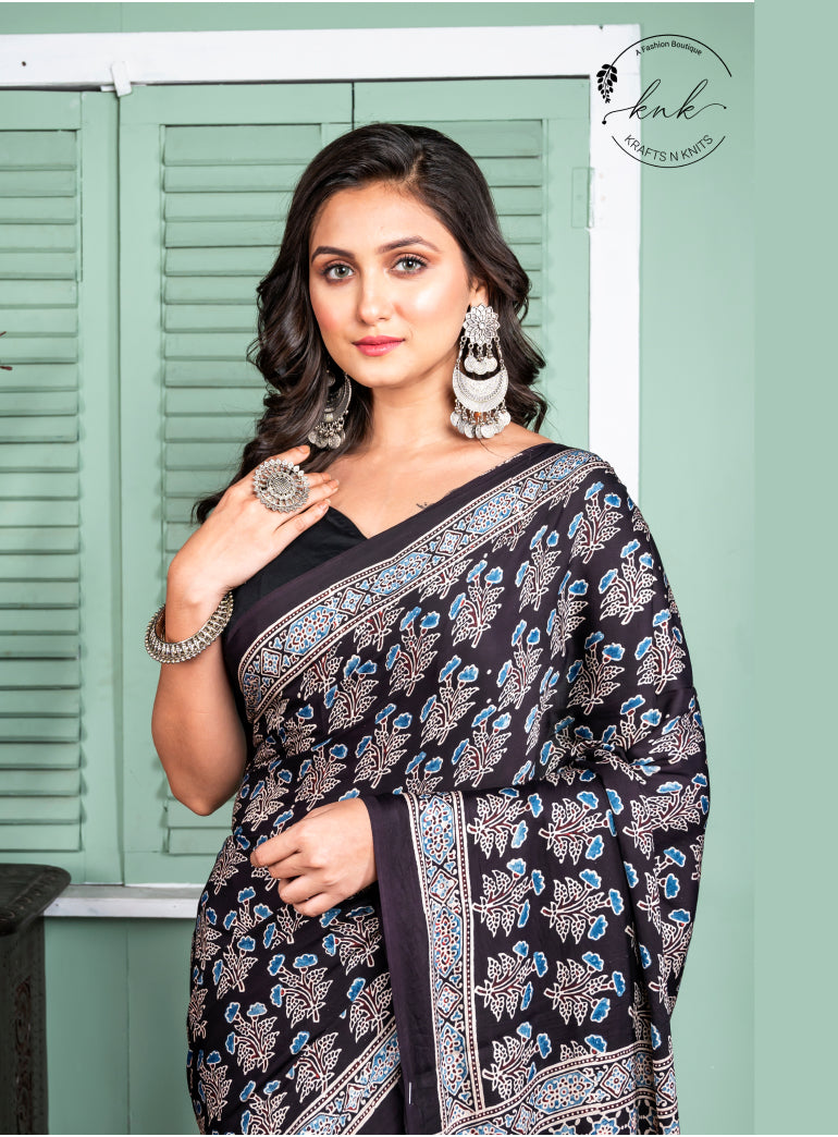 Chhavvi Ajrakh Modal Silk (Saree)