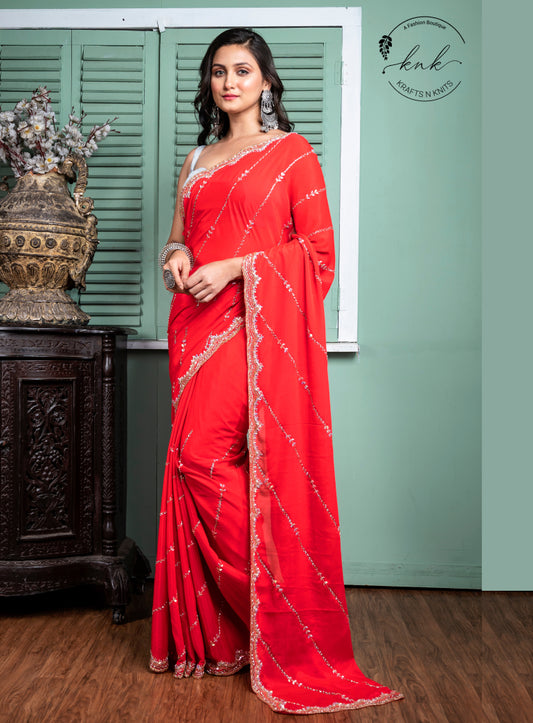 Vasundhara Pure Chinon (Saree)