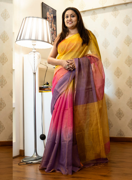 Madhuri Pure Linen Saree