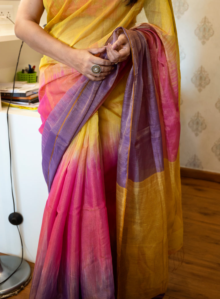 Madhuri Pure Linen Saree