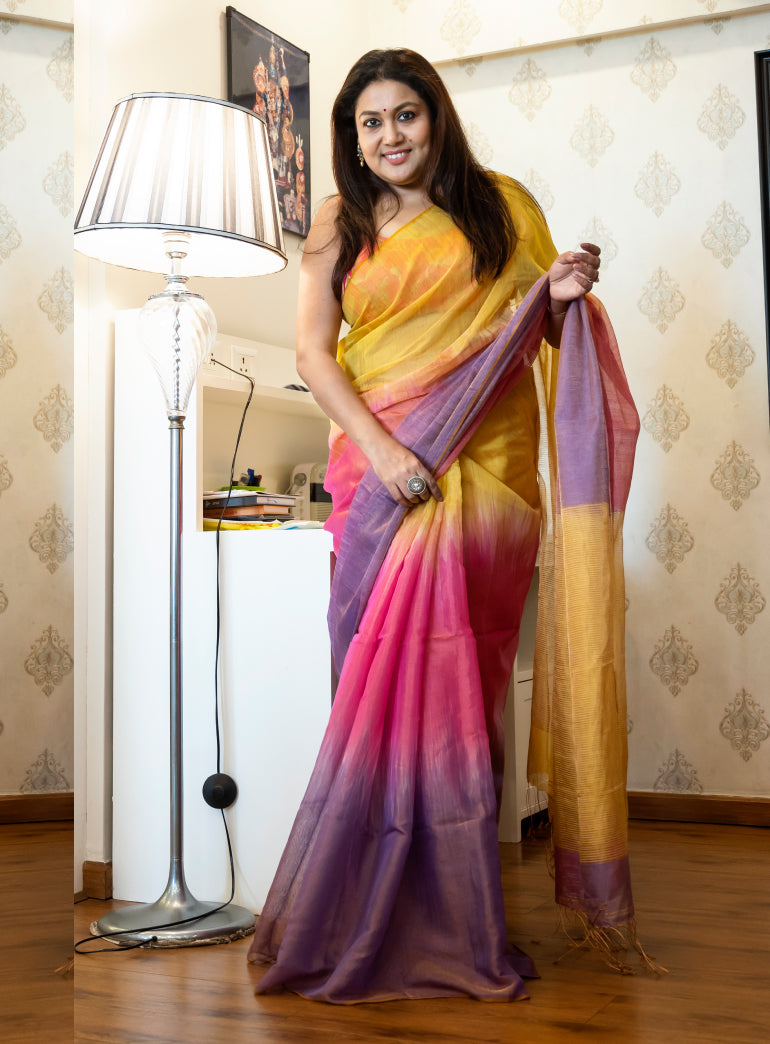 Madhuri Pure Linen Saree