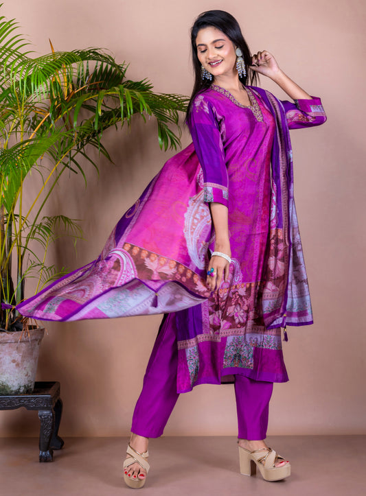 Chandni Blended Silk Suit Set