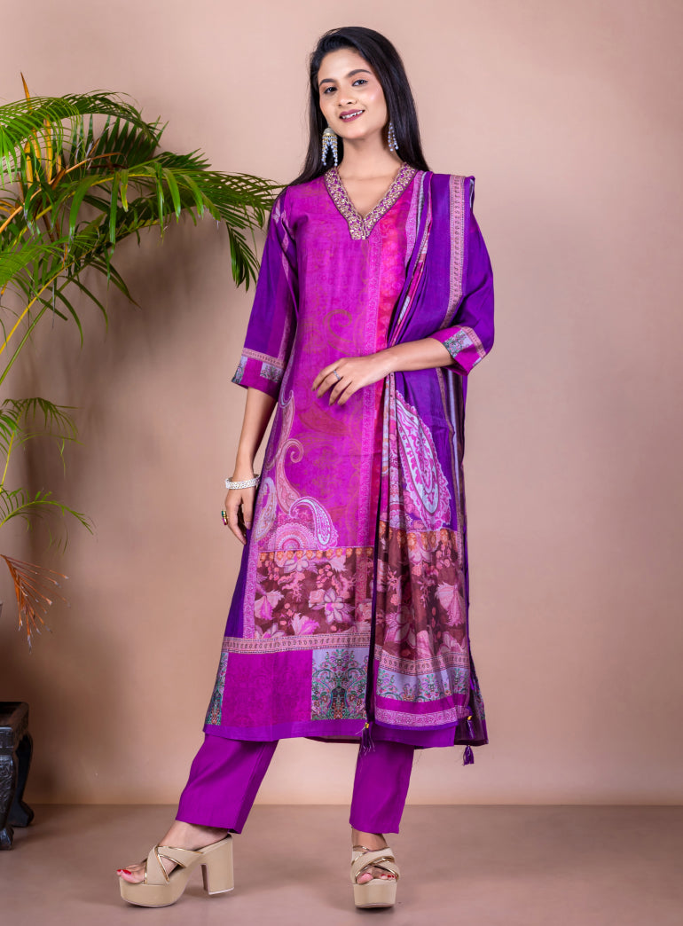 Chandni Blended Silk Suit Set