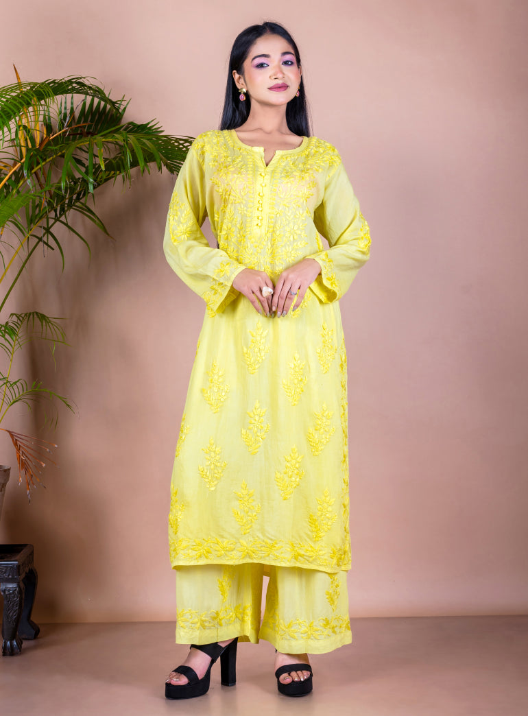 Freya Muslin Chikankari Suit Set