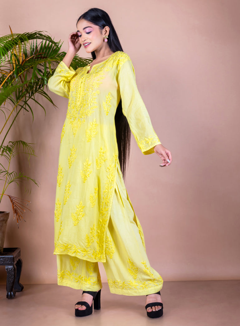 Freya Muslin Chikankari Suit Set