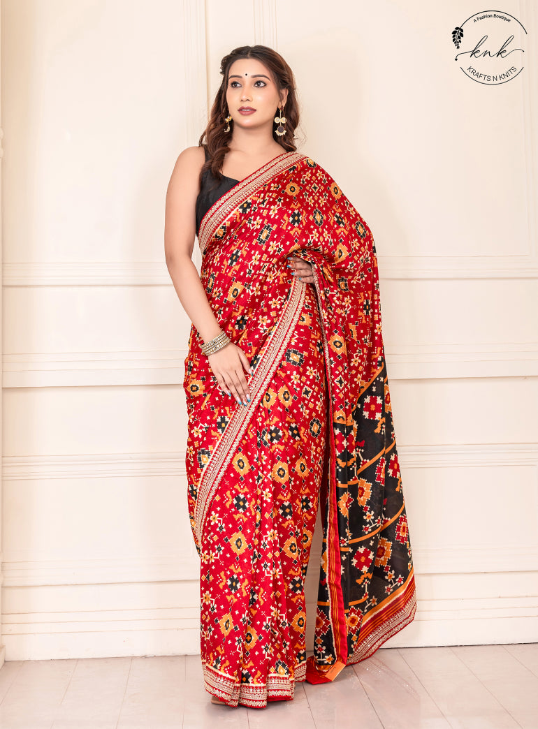 Swati Red Patola Silk Saree