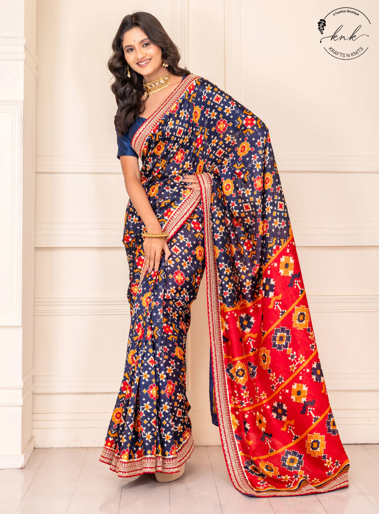 Varunika Blue Patola Silk Saree