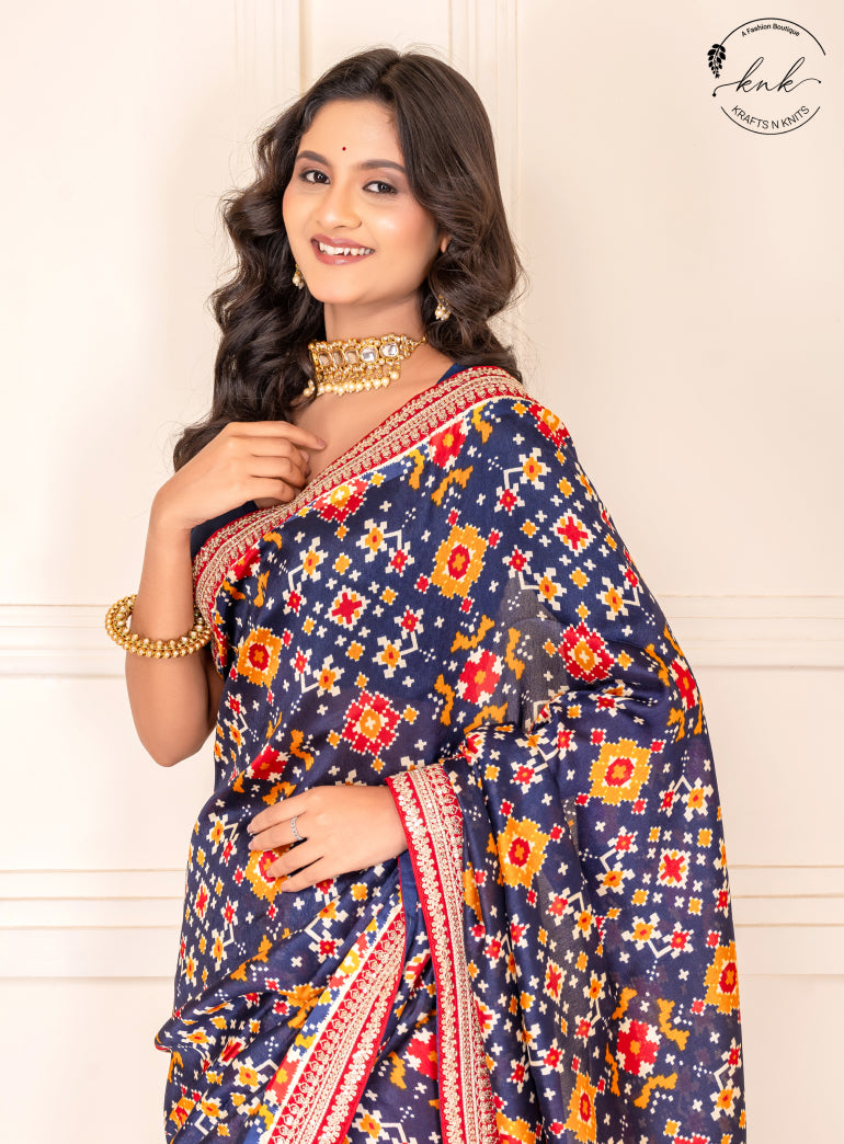 Varunika Blue Patola Silk Saree