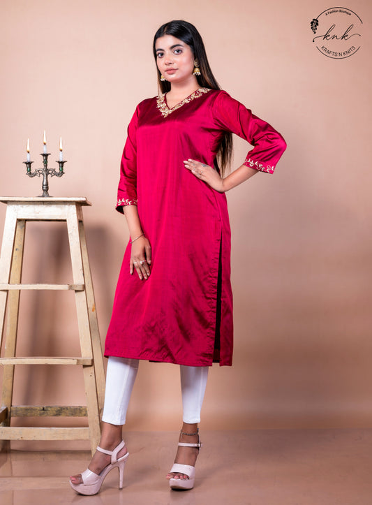 Anvi Pure Katan Silk (Kurti)